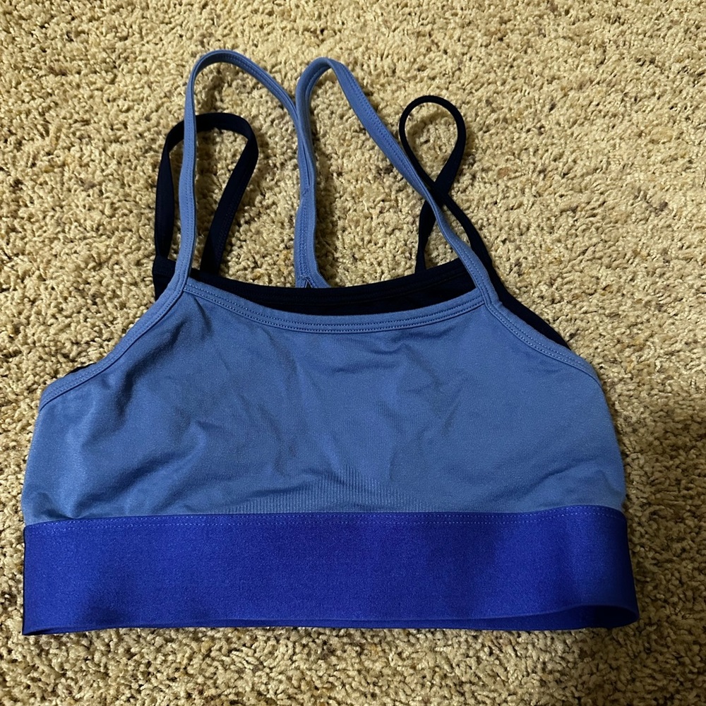 Fabletics Blue and Royal Blue Strappy Sports Bra